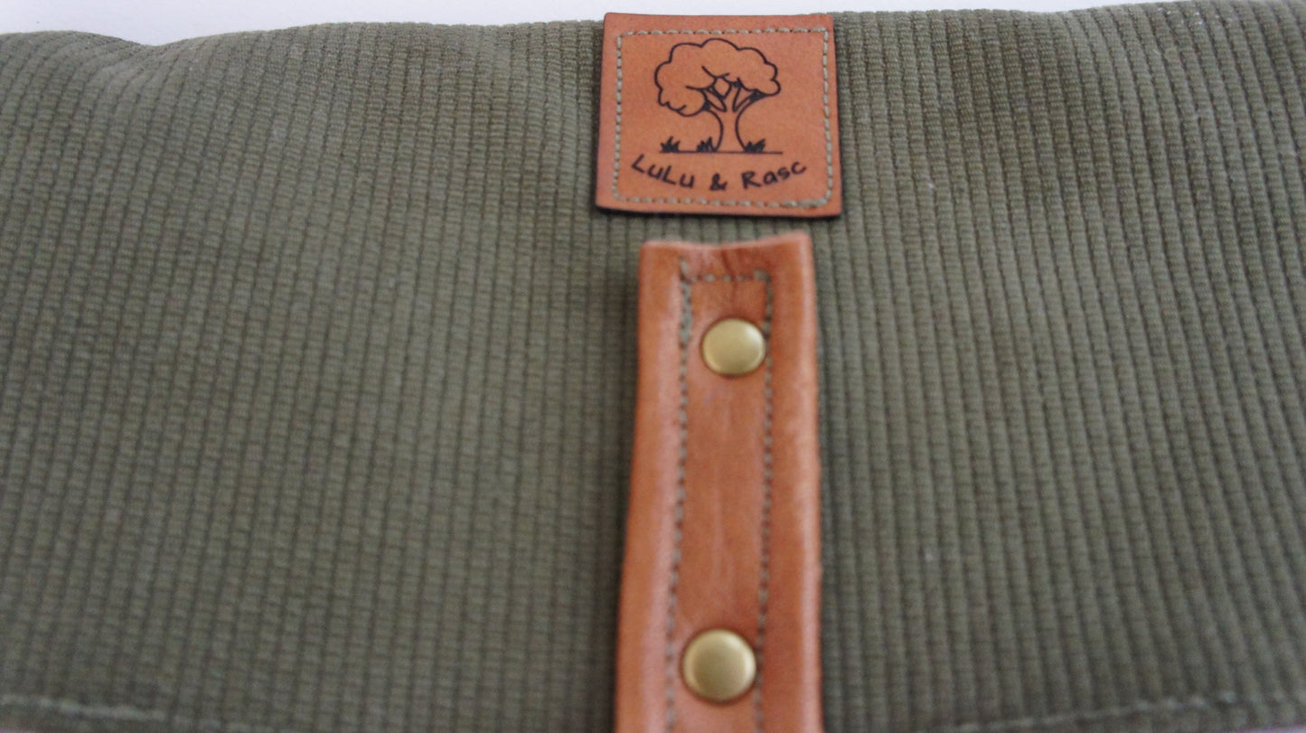 Khaki Bedford Cord Cross body bag