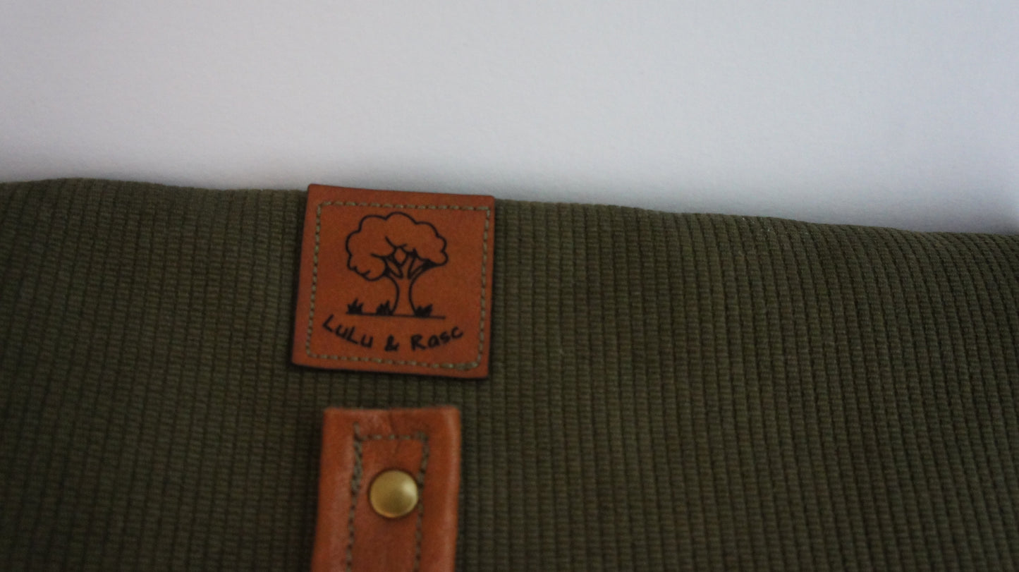 Khaki Bedford Cord Cross body bag